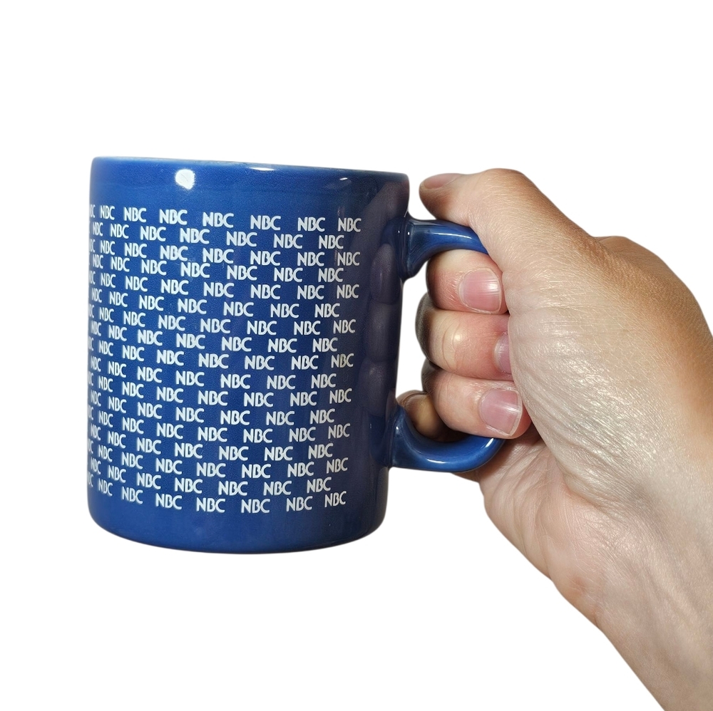 Vintage 80's Kiln Craft Staffordshire England Blue NBC 12oz Coffee Mug